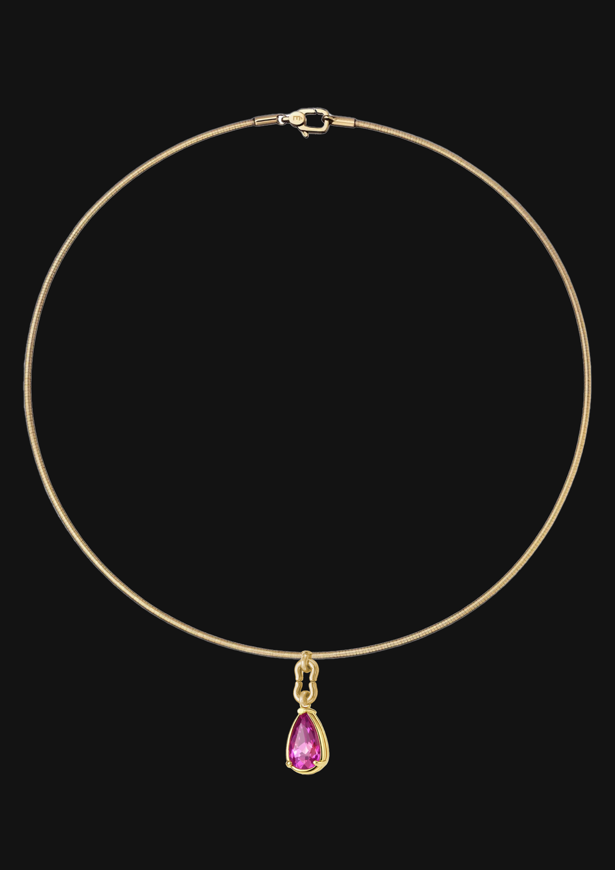 Logo Knot Teardrop Choker 08 in 18K Gold