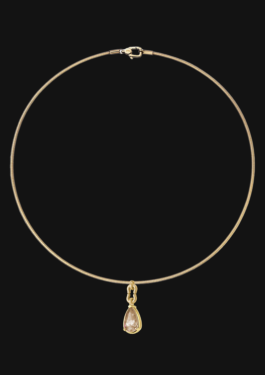 Logo Knot Teardrop Choker 09 in 18K Gold
