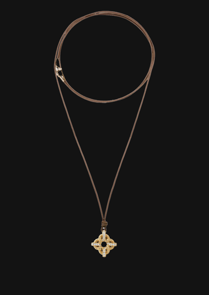 Window Motif Cord Necklace in 18K Gold