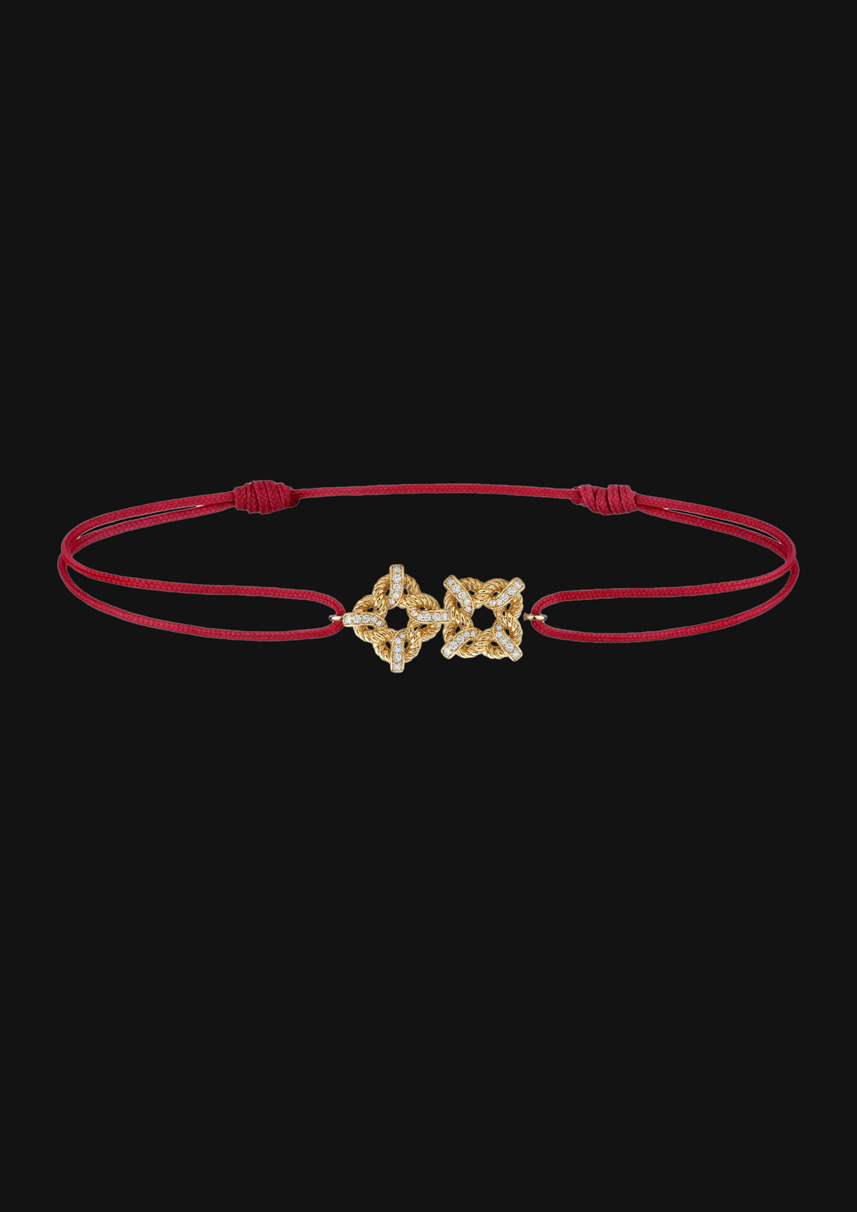 Logo Knot Window Cord Bracelet in 18K Gold