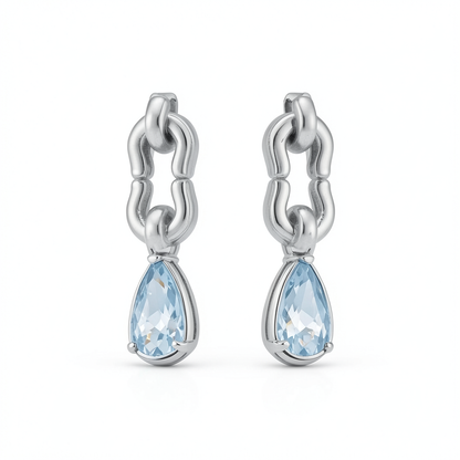 Aquamarine White Gold Earring