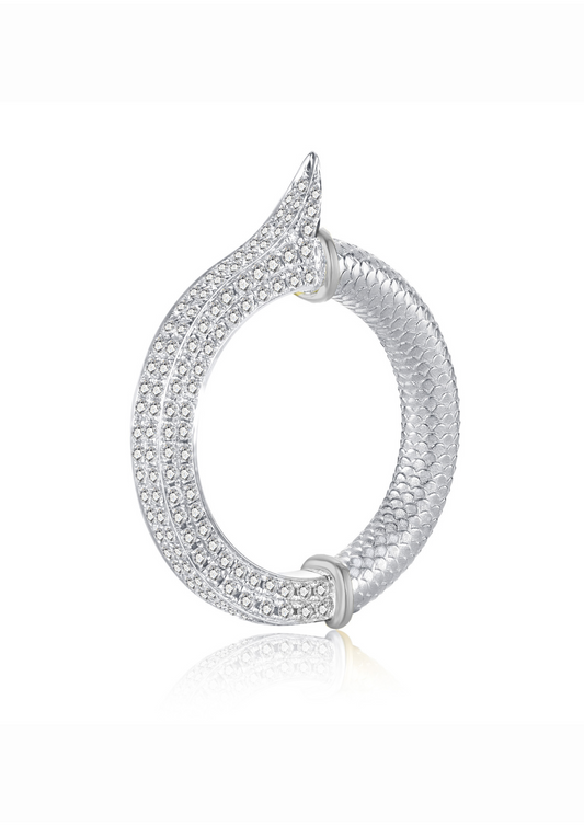 White Fishtail Ring in Sterling Silver white background cover