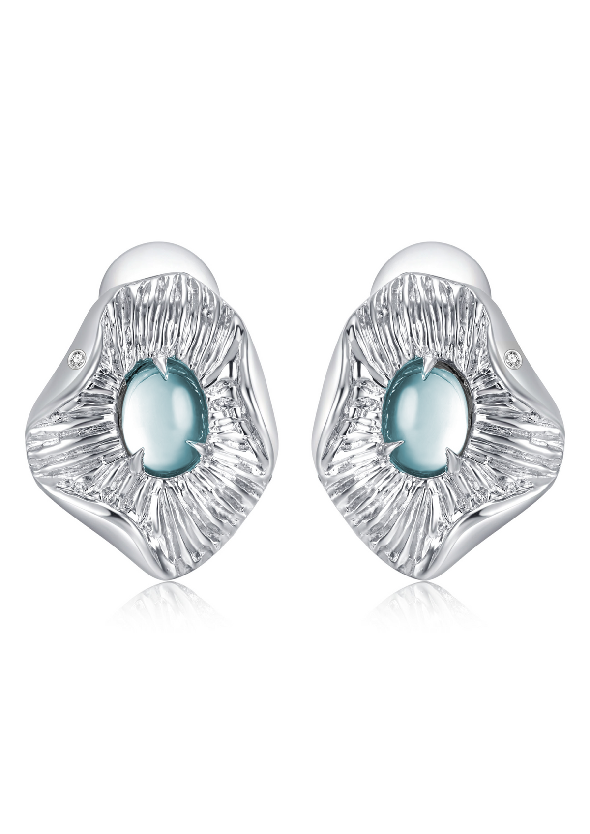 Urchin Stud Earrings in Sterling Silver white background cover