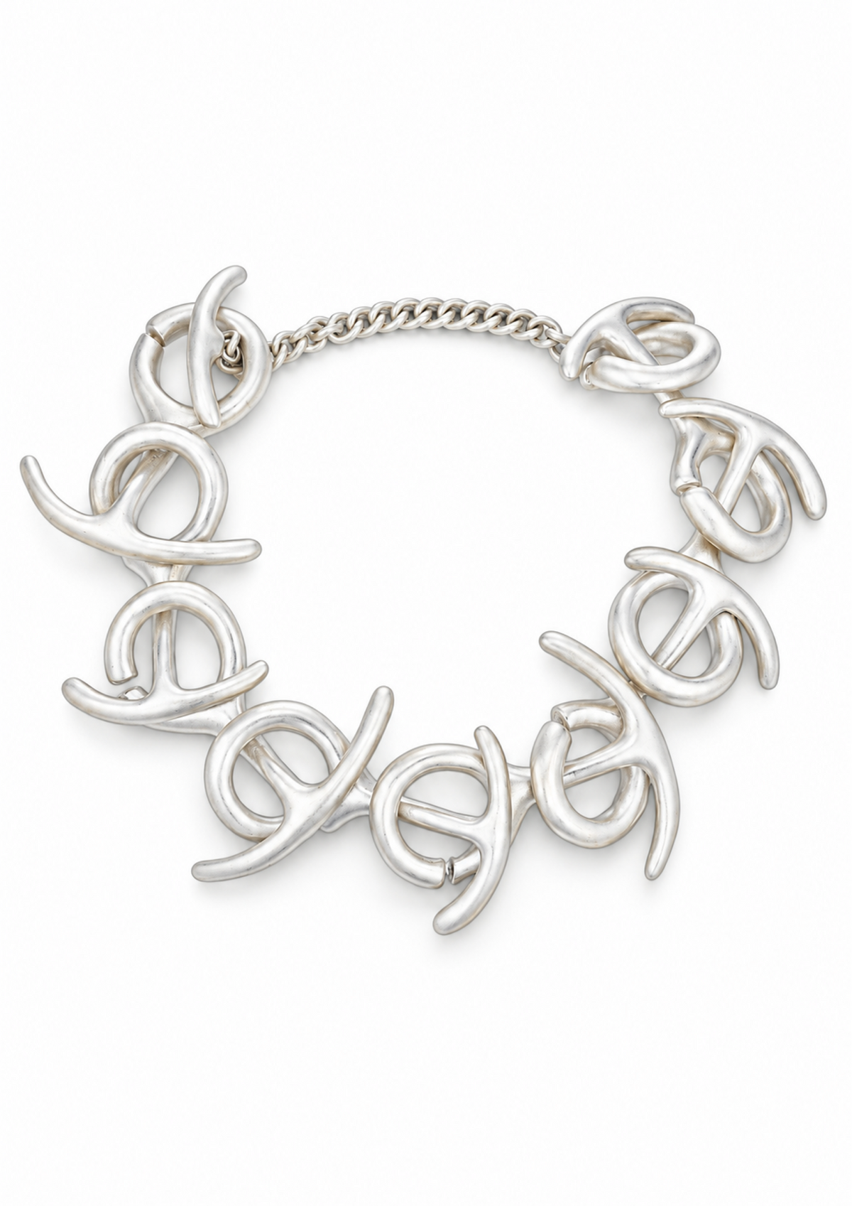 OT Fishtail Necklace in Sterling Silver white background cover