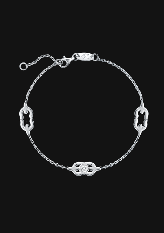 Chain Knot White Gold Bracelet